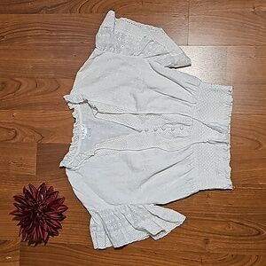 VENUS Off White 100% Cotton Eyelet Crop Top Size 6